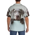 thumbnail image 3 of Pofeuu Adorable Puppy Portrait Print Mens Casual Short Sleeve Shirts Beach Summer Spread Collar Pocket Tops Men's Casual Short-sleeved Shirt-Small, 3 of 5