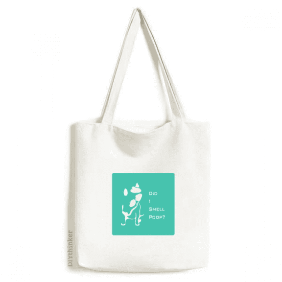 Playful Bull Terrier Smells Poop Tote Canvas Bag Shopping Satchel Casual Handbag