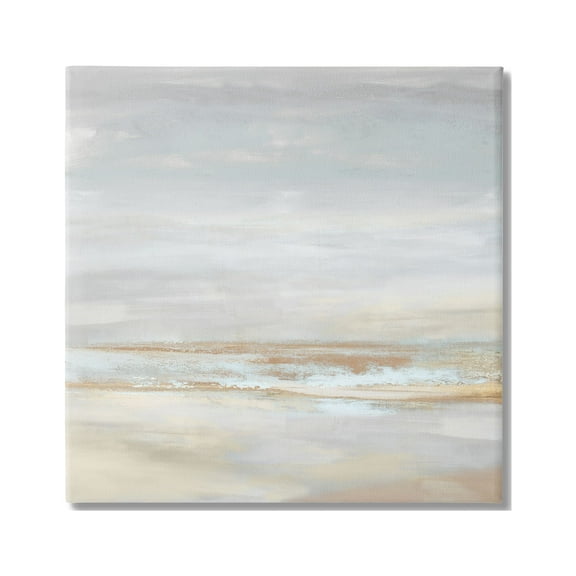 Stupell Industries Abstract Grey Landscape Painting Nature Painting Gallery Wrapped Canvas Print Wall Art, 17 x 17