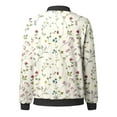 thumbnail image 4 of Tiweut Casual Jackets Womens Floral Print Round Neck Loose Fit Long Sleeve Coat Cardigan Blouses Beige,L, 4 of 5