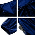 thumbnail image 6 of Women's Elegant Velvet Dress Long Sleeve Round Collar Bow Detail Pockets Knee-Length Casual Temperament Daily Party Fashion Wear Outfit Dark Blue L, 6 of 6