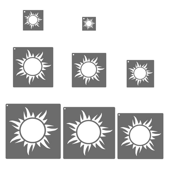 Uxcell Painting Stencils, 8 Pcs Sun A Stencils Reusable Plastic Kit for Painting on Wall, Wood, Fabric