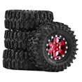 thumbnail image 1 of Fiocias 4 Pcs Pneus de Voiture RC Simulation Roues Pneus Modèle Accessoires DIY Alliage d'Aluminium PP Construction Adapté pour RC Crawler Voiture Télécommandée Jouet Remplacement Rouge, 1 of 8