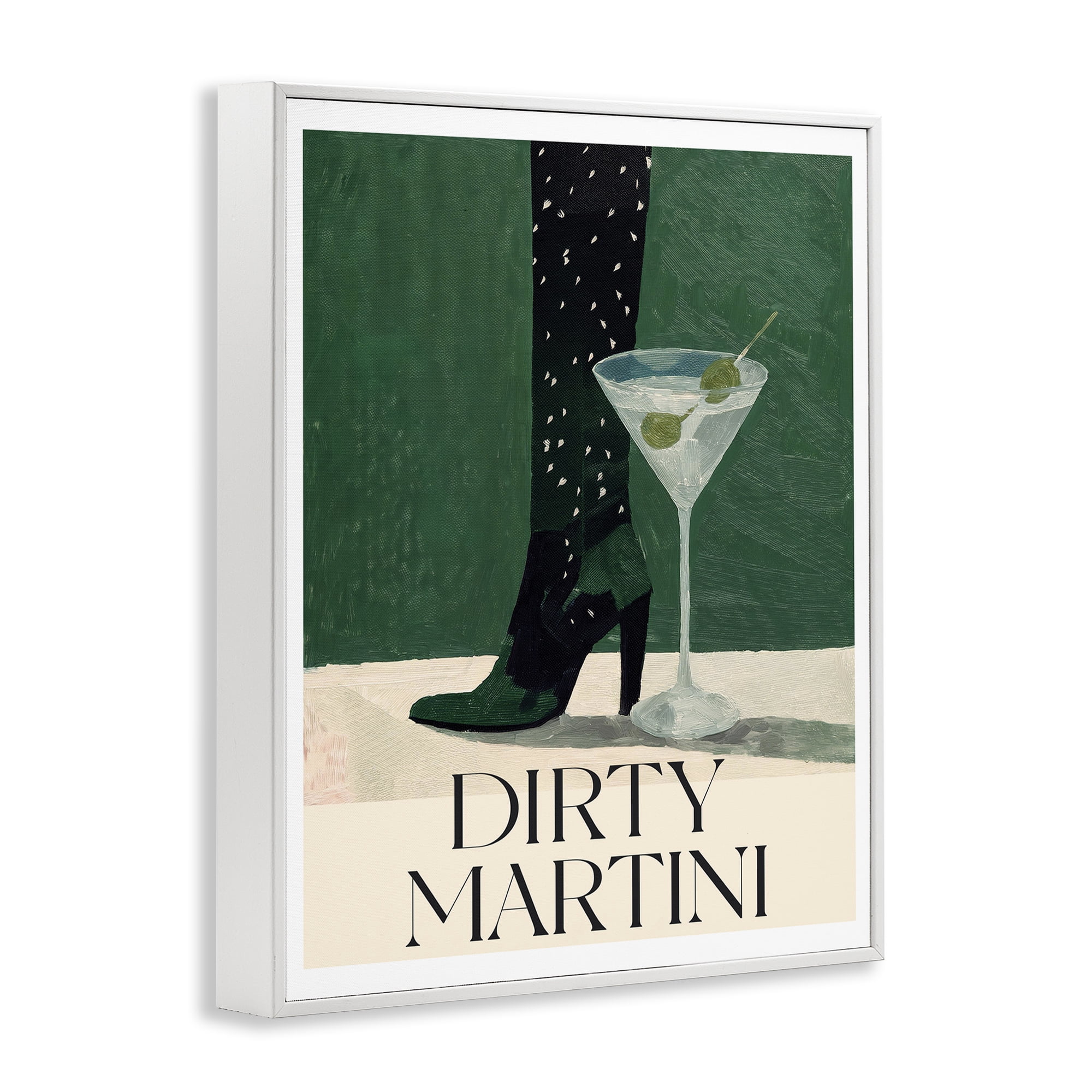 Stupell Industries Dirty Martini Stylish Heel White Framed Giclee Art, design by Lettered and Lined