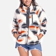 thumbnail image 2 of Kcodviy Veste Légère à Blocs de Couleur à Imprimé Ethnique pour Femmes Cardigan pour Femmes Vestes en Molleton pour Temps Froid Veste Doublée Manteau, 2 of 6