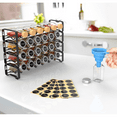 thumbnail image 7 of Auledio Metal Spice Rack with 24 Empty Jars Funnel and 80 Labels Freestanding & Wall Mount for Kitchen Cabinet (Black), 7 of 7