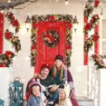 thumbnail image 7 of Trilenars 6 Feet Christmas Garland,With 20 Lights,Lighted Battery Operated Xmas Garland with Faux Flower Bow Pine Cones Xmas Balls & Leaves for Mantel Table Porch,Red Gold, 7 of 7