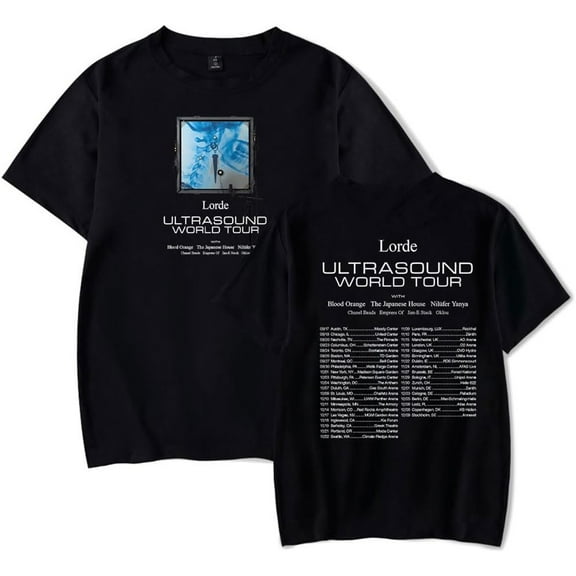 Lorde Ultrasound World Tour 2025 Merch Short Sleeve T-shirt Unisex Fashion Crew Neck Top