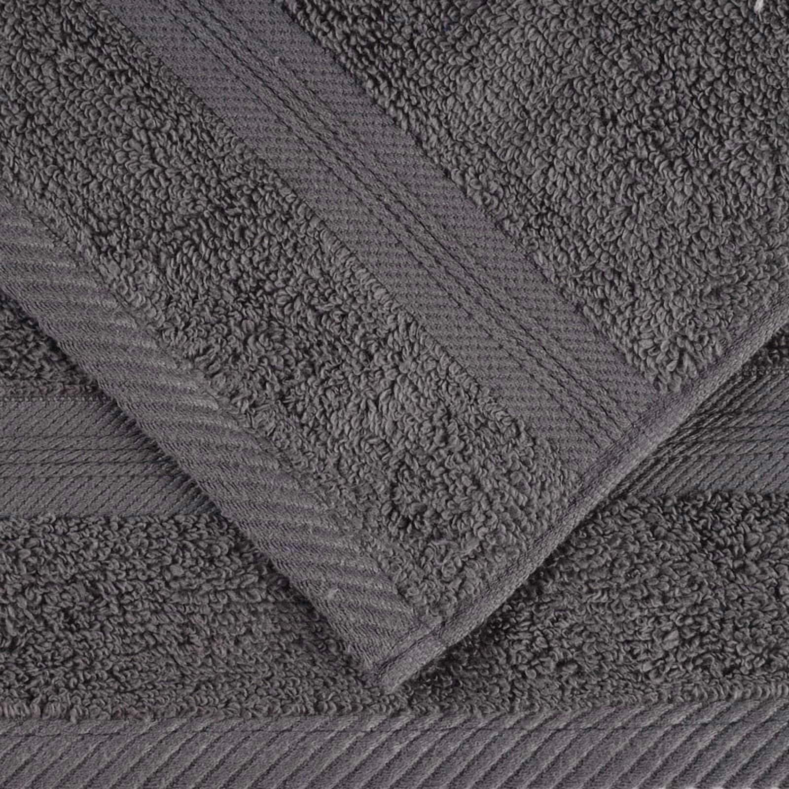 Superior Smart Dry 4-Piece Zero Twist Soft Cotton Bath Towel Set, Quick Dry Fade Resistant, Grey