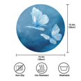 thumbnail image 3 of 15.4" Round Placemat Set of 4 Polyester Fabric Place Mats Non-Slip Dining Kitchen Table Mats for Kitchen Party Decor Abstract Blue and White Butterfly, 3 of 5