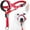 Red, variant on Dog Muzzle with Leash, Padded No-Pull Head Halter for Dog Training, Heavy Duty Leash for Easy Walking, Orange