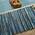 thumbnail image 4 of Namzi Rag Rug, Machine Washable Cotton Reversible Rag Rug Hand Woven Multi Color Striped Area Rug Floor Rugs for Bedroom, Living Room, Kitchen and Laundry Room (20"x 31", Blue), 4 of 6