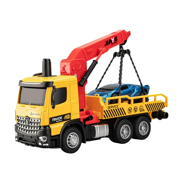 Camión de construcción a escala 1: 50, juguetes con luces y sonidos, coche de juguete Push and Go, vehículo de construcción fundido a presión para