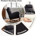 thumbnail image 3 of Modern Rocking Chair, Upholstered Nursery Glider Rocker Chair for Baby, Comfy Armchair with Side Pocket, Living Room Lounge Arm Chair, High Backrest with Headrest Shape Design, 3 of 6