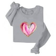 thumbnail image 4 of PiGOGI Printed Long Sleeve Loose T-Shirt for Women - Plus Size Valentine's Day Top Gray XL, 4 of 4