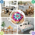 thumbnail image 4 of Colorful Rainbow Tie Dye Spiral Pattern Square Tablecloth,Waterproof Square Table Cover,Wipeable Spillproof Washable Table Cover for Home Kitchen Party Decor 42"X42"(107x107cm), 4 of 6