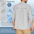thumbnail image 5 of POENTAB Mens Safari Work Shirts Long Sleeve Hiking Fishing Tops UPF 50+ Quick Dry Camping Travel Button Down Shirt with Pockets, 5 of 10