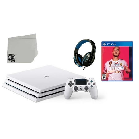 Sony PlayStation 4 PRO Glacier 1TB Gaming Console White with FIFA-20 BOLT AXTION Bundle Like New