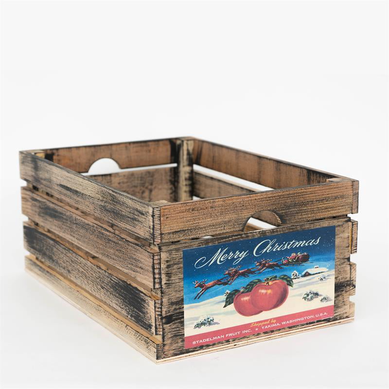 Large Wooden Covent Garden Market Apples & Pears Fruit Storage Box Crate Home 