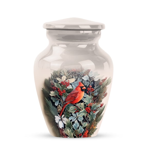 Cardinal Bird Tiny Travel Urns for Ashes Adult Female – Memorial Small Urns for Ashes 3 Inch – Cremation Urn Keepsake Men & Women – Keepsake Funeral Urn for Mom and Dad