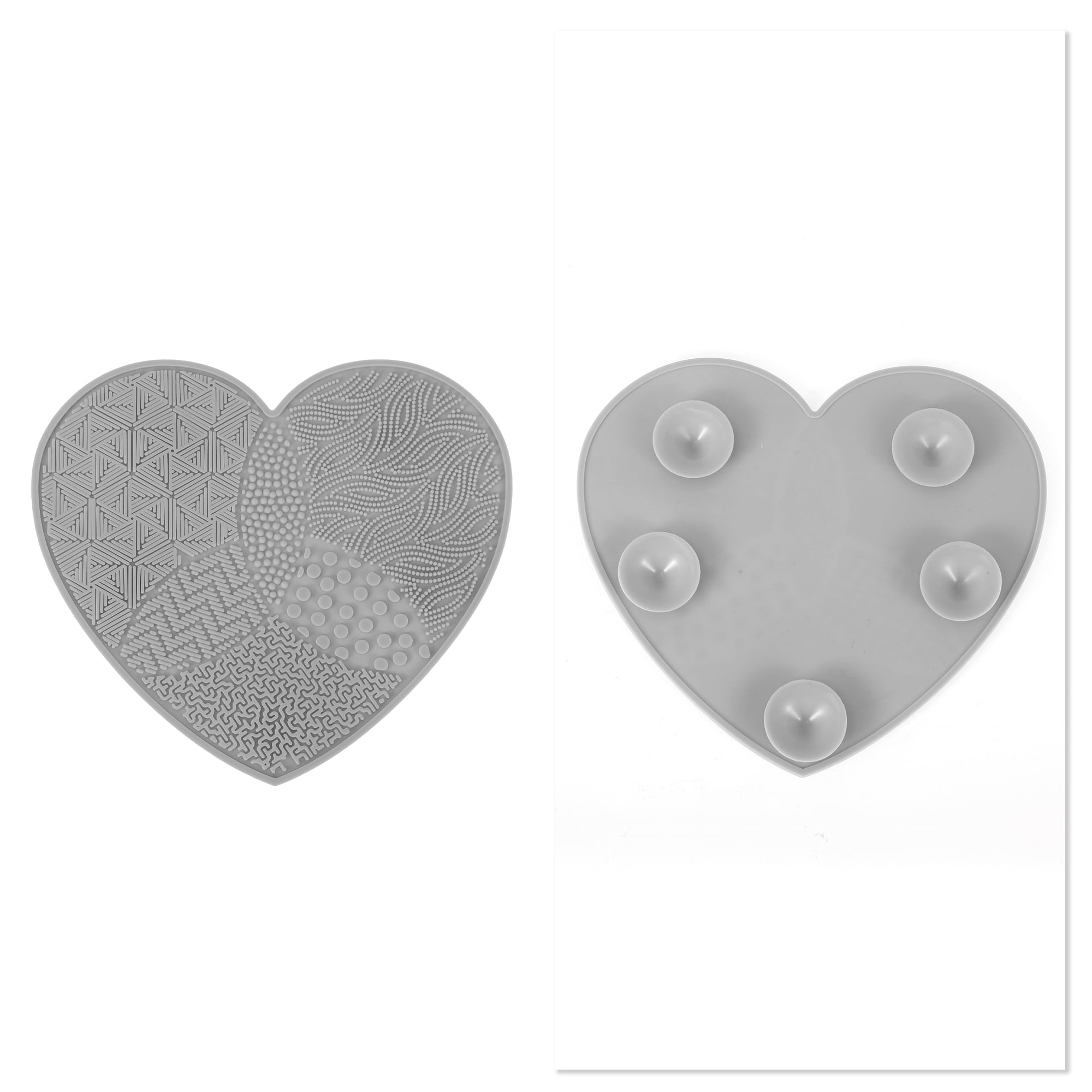 Unique Bargains 1Pc Heart-shaped Makeup Sponge Brush Cleaner for Quickly Cleaning Gray