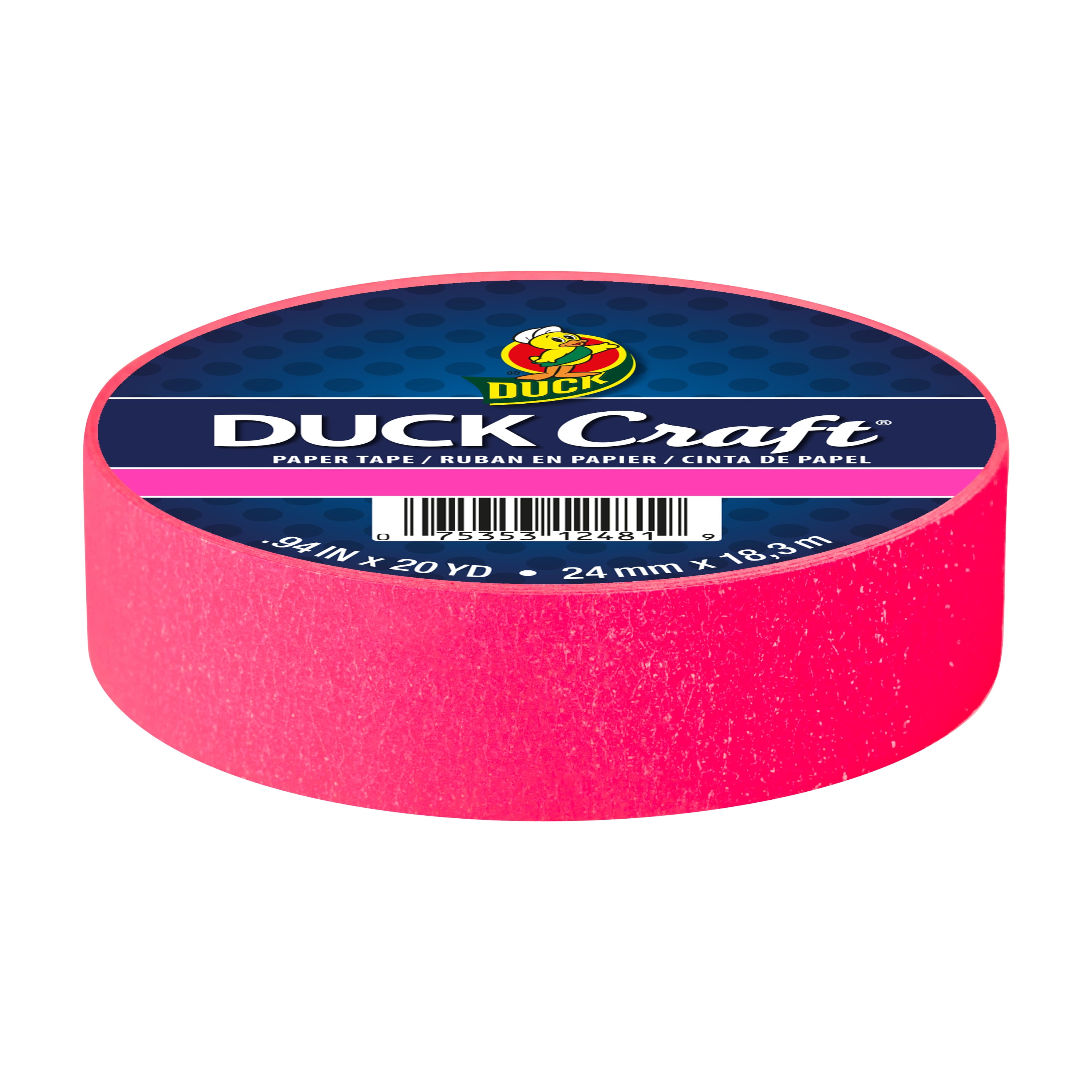 (3 pack) Duck Craft Paper Tapes - Neon Pink, 20 Yards