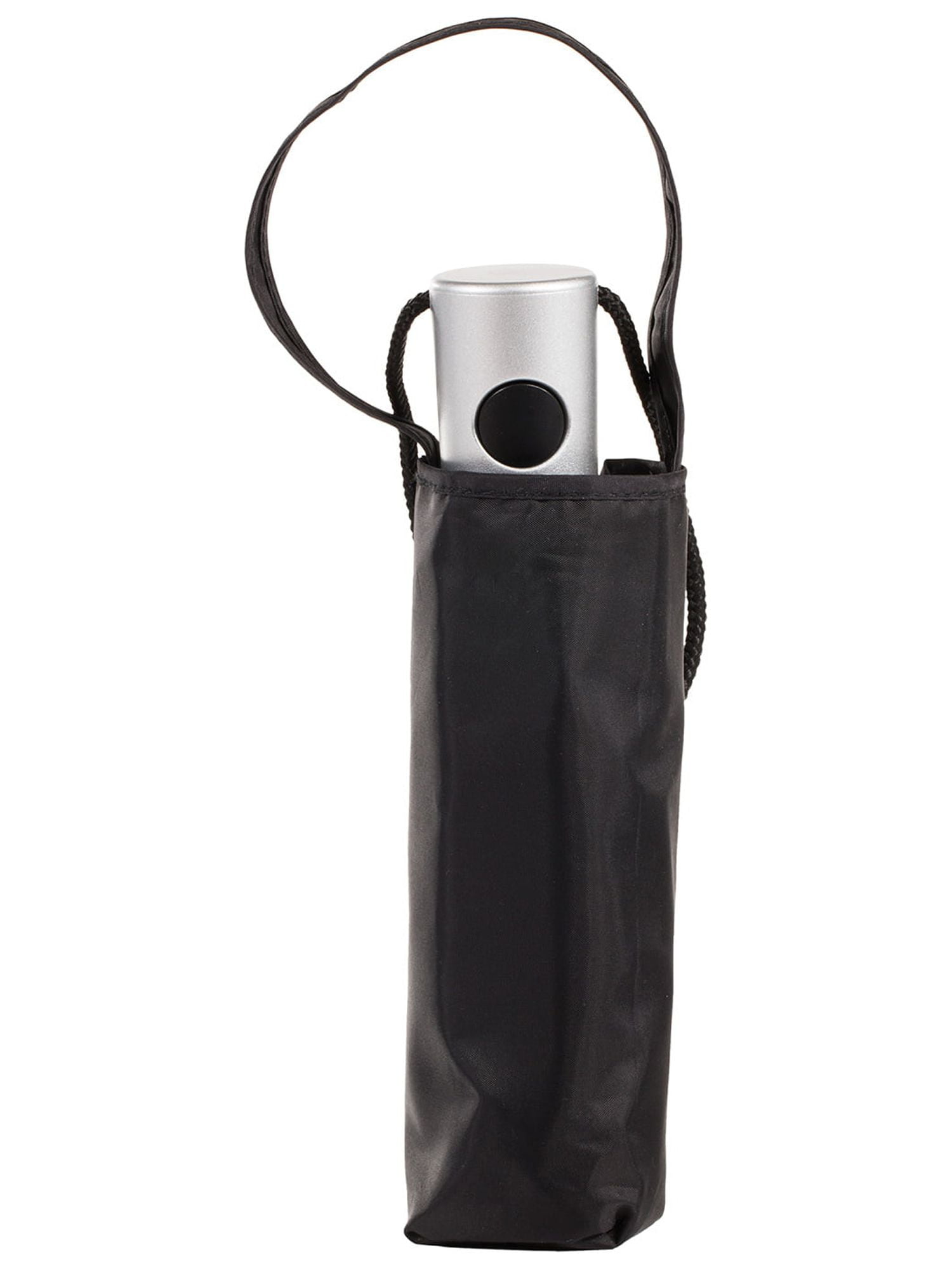 Totes Recycled Canopy One-Touch Auto Open Ultra Compact Mini Travel Rain Umbrella with Carrying Case Black
