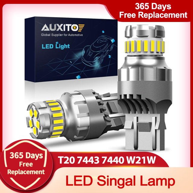 AUXITO 2 uds T20 W21/5W 7443 7440 luz LED Canbus para Lada Kalina Granta Vesta DRL W21W WY21W bombillas LED 6500K blanco súper brillante Tan Jianjun unisex