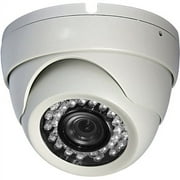 Proxy PCN5129DW 700 TVL CCD Weatherproof Outdoor Turret Dome Security Camera with Fixed Lens 3.6mm for 75-Feet Night Vision (White)