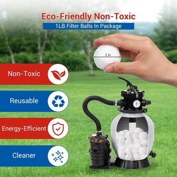 Sand Filter Pump for Above Ground Pool – 13 Inch 3/4 HP Pool Sand Filter System, 3434 GPH with 6-Way Multi-Port Valve & Strainer Basket for Pools up to 8,500 Gallons