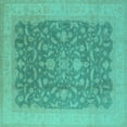 thumbnail image 1 of Ahgly Company Indoor Square Oriental Turquoise Blue Industrial Area Rugs, 6' Square, 1 of 4