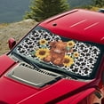 thumbnail image 3 of KUIFORTI Highland Cow Windshield Sun Shade Cute Women Sun Shield Sunflower Auto Front Windshield Sunshade, Keeps Vehicle Cool - 66.53 x 34.44 inches, 3 of 5