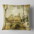 thumbnail image 2 of Designart Vintage Paris - Abstract Cityscape Throw Pillow - 16x16, 2 of 5