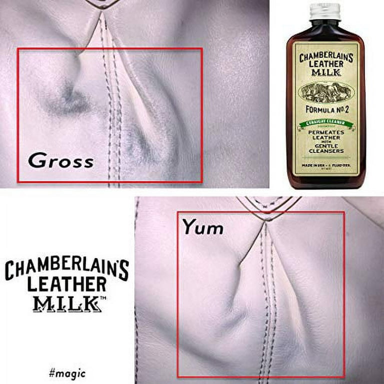  Leather Milk Conditioner and Cleaner for Furniture, Cars,  Purses and Handbags. All-Natural, Non-Toxic Conditioner Made in the USA.  Leather Care Liniment No. 1. 2 Sizes. Includes Premium Applicator Pad :  Health