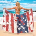 thumbnail image 4 of SPZTXS Womens Vintage USA Star Stripe Print Wrap Sarong Cover Up Summer Beach Swim Cover Up Sun Protection Wrap Shawl, 4 of 6