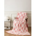thumbnail image 3 of Ultra-Soft Buffalo Checkerboard Grid Fluffy Microfiber Knitted Baby Blanket Super Cozy Lightweight Checkered Bed Blanket for Sofa Couch Bed Pink 30"X40"¡­, 3 of 6