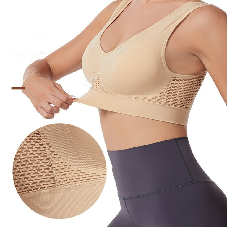 Comfortable Sports Bra Sport Bra Women Hollow Mesh Stitching Wide