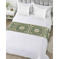 thumbnail image 5 of Bed Runner Scarf Queen Size, Green Southwestern Stain Bed Runners & Scarves for Foot of Beds, Antique Boho Farmhouse Ethnic Decorative Bedding Runner Scarf for Hotel Home Bedroom, 5 of 6