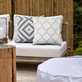 thumbnail image 3 of Ox Bay 20" x 20" Hand-Woven White/ Grey Trellis Resistant Polyester Pillow Cover, 3 of 9
