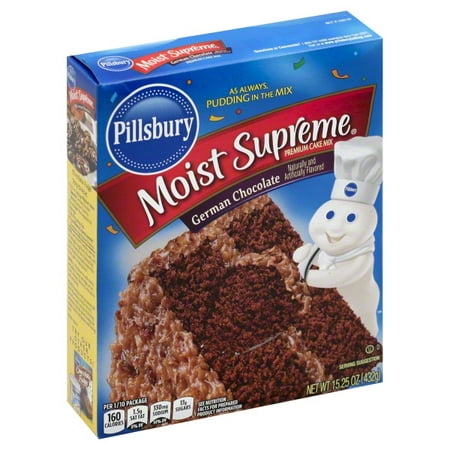 (4 Pack) Pillsbury Moist Supreme German Chocolate Premium Cake Mix, 15.25 (Best Boxed German Chocolate Cake Mix)