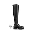 thumbnail image 2 of BLISSFUL STEP Platform Lug Sole Chunky Low Heel Over Knee High Boots for Women Black 6, 2 of 5
