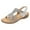 Silver, variant on Female Cute White Sandals for Women Women Shoes Boho Style Flip Flops Beaded Rhinestone Buckle Stretch Heel Elastic Strap Sandals Strappy Sandals Wedges Sandals Women Dressy Summer Flat Wide