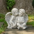 thumbnail image 2 of Northlight 13.5" Sitting Cherub Angels with Bow and Heart Outdoor Garden Statue, 2 of 5