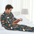 thumbnail image 6 of Lsque Coffee Lover Print Pattern Long Sleeve Pajama Set for Men - Soft 2-Piece Sleepwear and Loungewear Set with Pockets, Comfy Nightwear-XX-Large, 6 of 7