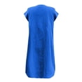 thumbnail image 5 of B91xZ Robes pour Femmes 2024 Robe Décontractée à Manches Courtes Col Carré Taille Élastique à Volants Robe Trapèze Mini, Bleu G, 5 of 5