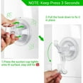 thumbnail image 3 of LUXEAR Suction Hook Shower Hooks Suction Razor Hooks Strong Suction Power Bathroom Towel Hooks for Livingroom Kitchen 2 pcs Transparent, 3 of 8