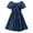 Blue, variant on BRGZLK Girls Summer Dress Trendy Solid Color Ruffle Sleeve Round Neck Tiered A-Line Dress Casual Tie Back Princess Dress Light Blue 5-6 years