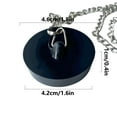 thumbnail image 3 of Bathtub Stopper, Silicone Tub Drain Stopper/Plug/Cover with 27.5" Stainless Steel Beaded Chain, Shower Bath Drain Water Stopper, 3 of 8