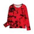 thumbnail image 6 of TFEOQRY Toddler girls pullover Long Sleeve Prints Shirts Cute Crewnecks Tops Dressy Casual Blouses Clothes Red, 6 of 6