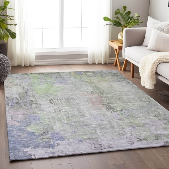 Addison Rugs Machine Washable Indoor/ Outdoor Modern Watercolor Chantille Rug 10' x 14' - Aloe